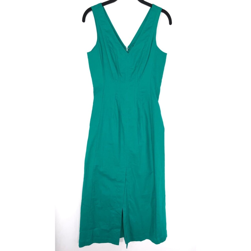 BANANA REPUBLIC Womens New Maxi Dress 0 Petite Sheath Linen Blend Green